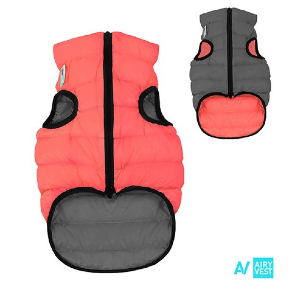 AIRY VEST bunda pro psy korálová/šedá XS 22