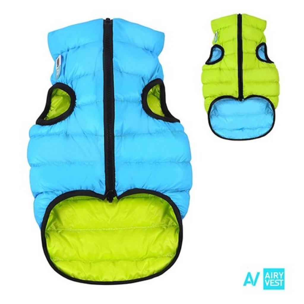 AIRY VEST bunda pro psy modrá/zelená XS 22