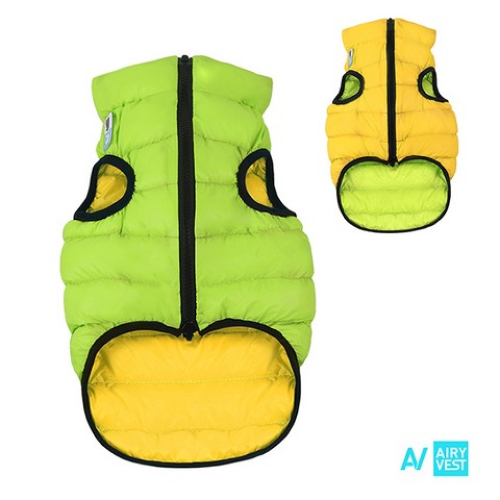 AIRY VEST bunda pro psy žlutá/zelená XS 22