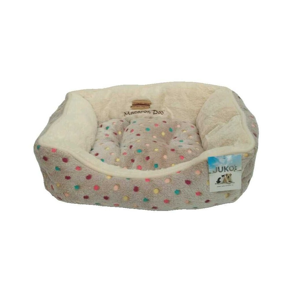 Pelíšek s puntíky Extra soft Bed L 90cm - šedá